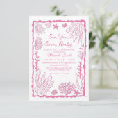 Sea You Soon Girl Coastal Baby Shower 招待状 (スタンド正面)