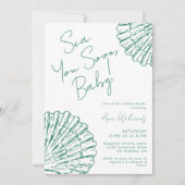 Sea You Soon Marine Blue Coastal Baby Shower 招待状 (正面)