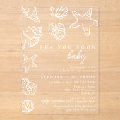 Sea You Soon Nautical Coastal Beach Baby Shower アクリル招待状 (正面)