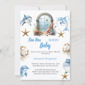 Sea You Soon ocean animals boy Baby Shower 招待状 (正面)