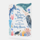 Sea You Soon Ocean Animals Boy Baby Shower Invitat アクリルサイン (傾斜)