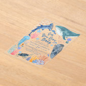 Sea You Soon Ocean Animals Boy Baby Shower Invitat アクリル招待状 (レイダウン)