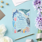 Sea You Soon Ocean Animals Boy Baby Shower Invitat アクリル招待状 (インサイチュ (ウェディング))