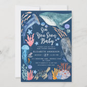 Sea You Soon Ocean Animals Boy Baby Shower Invitat 招待状 (正面)
