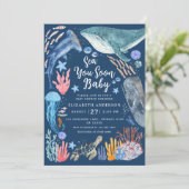 Sea You Soon Ocean Animals Boy Baby Shower Invitat 招待状 (スタンド正面)