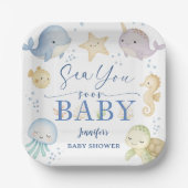 Sea You Soon Ocean Baby Shower ペーパープレート (正面)