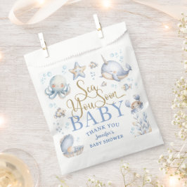 Sea You Soon Ocean Baby Shower Boy Blue フェイバーバッグ