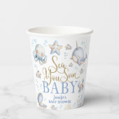 Sea You Soon Ocean Baby Shower Boy Blue 紙コップ (裏面)
