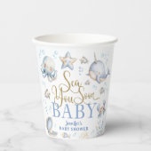 Sea You Soon Ocean Baby Shower Boy Blue 紙コップ (正面)