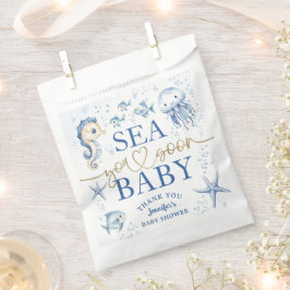 Sea You Soon Ocean Baby Shower Boy Navy Blue Ocean フェイバーバッグ