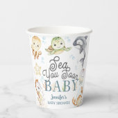 Sea You Soon Ocean Baby Shower Gender Neutral 紙コップ (裏面)