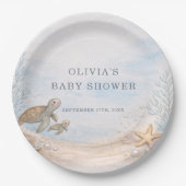 Sea You Soon Ocean Baby Shower Party ペーパープレート (正面)