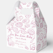 Sea you soon pink seashells beach baby shower フェイバーボックス (正面)