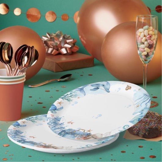 Sea You Soon Seashell Baby Shower ペーパープレート (複数)