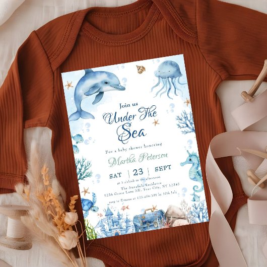 Sea You Soon Seashell Baby Shower 招待状