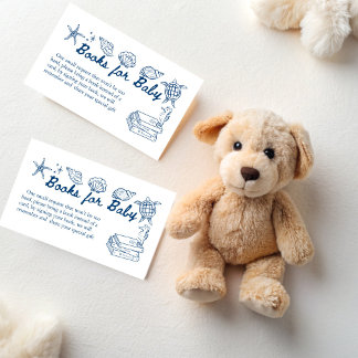 Sea you soon seashells baby shower book request エンクロージャーカード