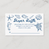 Sea you soon seashells baby shower diaper raffle エンクロージャーカード (正面)