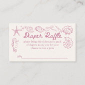 Sea you soon seashells baby shower diaper raffle エンクロージャーカード (正面)