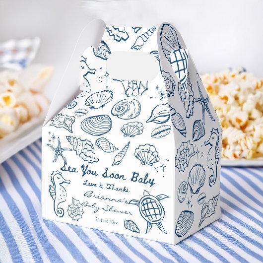 Sea you soon seashells beach boy baby shower フェイバーボックス