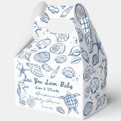 Sea you soon seashells beach boy baby shower フェイバーボックス (正面)