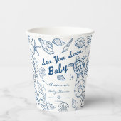 Sea you soon seashells beach boy baby shower 紙コップ (正面)
