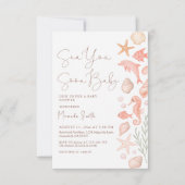 Sea You Soon Seashells Girl Baby Shower 招待状 (正面)