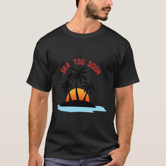 Sea You Soon Tシャツ - カスタム サマー オーシャン (正面)