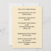 Sea You Soon Times Two Twin Baby Shower Invitation シーズンカード (裏面)