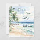 Sea you Soon tropical beach Baby Shower invitation (正面)