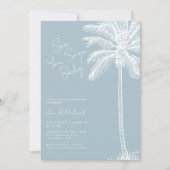 Sea You Soon Tropical Palm Tree Boy Baby Shower 招待状 (正面)
