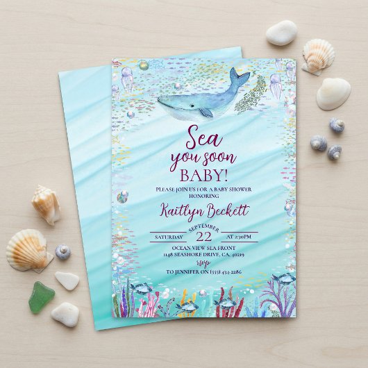 Sea You Soon Under The Sea ベビーシャワー 招待状