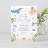 Sea You Soon Under the Sea Baby Shower 招待状 (スタンド正面)