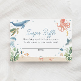 Sea You Soon Under the Sea Diaper Raffle Ticket エンクロージャーカード