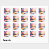 Sea You Soon Watercolor Beach Themed スクエアシール (シート)