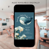 Sea You Soon Whale Ocean Turquoise Baby Shower 招待状