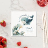 Sea You Soon Whale Ocean White Baby Shower スタンダードカクテルナプキン (インサイチュ)