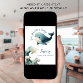 Sea You Soon Whale White Baby Shower Favors Sign ポスター