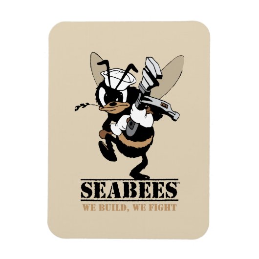Seabees我々は我々は写真の磁石と戦う構築 マグネット (縦)