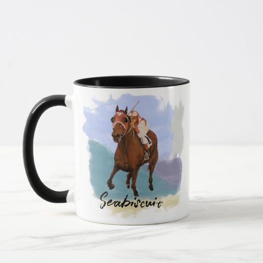  “Seabiscuit” – Champion Horse - Personalize Your マグカップ (左)