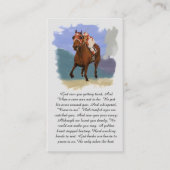 Seabiscuit Racehorse Memorial Blessing Prayer Card 名刺 (正面)