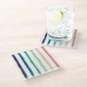 Seabreeze Stripes ガラスコースター (アングル)