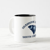 Seabrookの島の"地図"のデザイン ツートーンマグカップ (正面左)