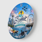 Seafair Festival Seattle Washington Nautical ラージ壁時計 (傾斜)