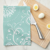 Seafoamの渦巻 キッチンタオル (四つ折り)