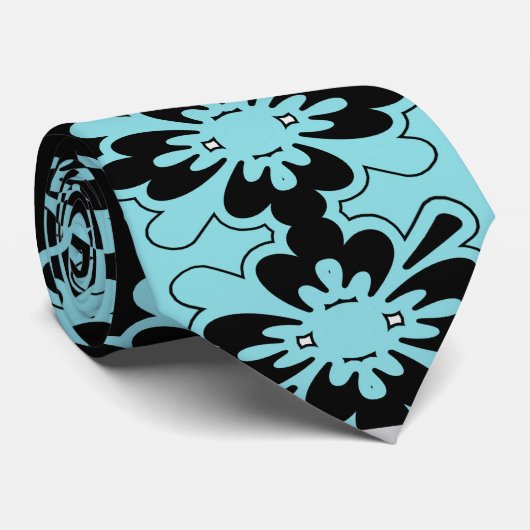 Seafoamの緑および黒くパターン(の模様が)あるなタイ ネクタイ (ロール)