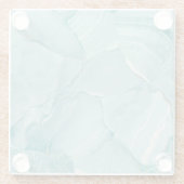 Seafoamの緑の大理石のガラスコースター ガラスコースター (裏面)