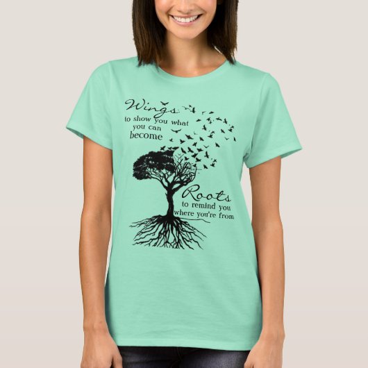 Seafoamの72Marketing翼及び根 Tシャツ (正面)