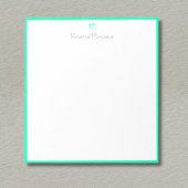 Seafoam Green Border and Heart Custom Script Name ノートパッド