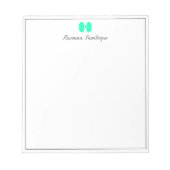 Seafoam Green Bow Border Script Custom Name Script ノートパッド (正面)