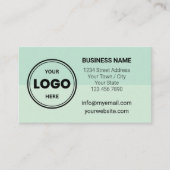 Seafoam Green Custom Logo QR Code Business Card 名刺 (正面)